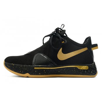 2020 Nike PG 4 Black Metallic Gold Shoes